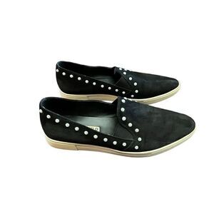 Karl Lagerfeld Amory Pearl Black Suede Slip On Sneakers Size 7.5